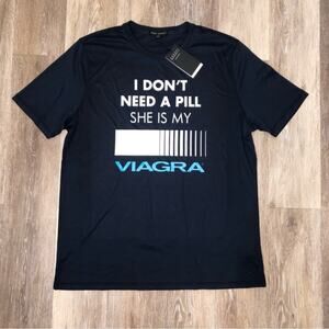 Robert Barakett I Don’t Need a Pill Graphic Tee Navy XXL NWT